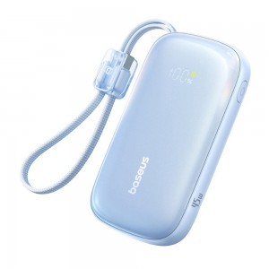 Baseus Power Bank EnerFill FC21 Qpow 3 Ultra (E0027Q03) - Levehető kábellel, 10000mAh, 45W, Digitális kijelző - Galaxy Blue