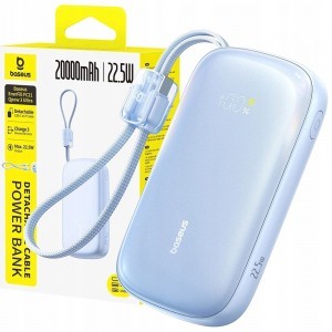 Baseus Power Bank EnerFill FC21 Qpow 3 Ultra (E0027Q03) - Levehető kábellel, 10000mAh, 45W, Digitális kijelző - Galaxy Blue-6