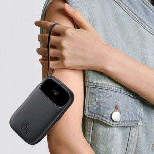 Power Bank Baseus EnerFill FC31 Qpow 3 (E0028C03) - USB-C/Lightning kábelekkel, 10000mAh, 45W, digitális kijelző - Galaxy Kék-2