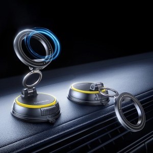 Baseus PrimeTrip VC2 Flex (C0013803) mágneses autós tartó műszerfalra/szélvédőre, összecsukható, állítható, vákuumzáras - Fekete-1