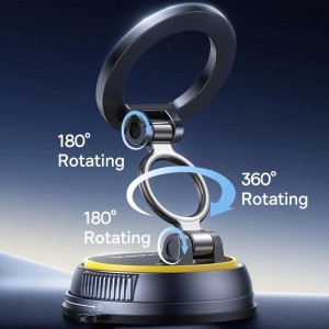 Baseus PrimeTrip VC2 Flex (C0013803) mágneses autós tartó műszerfalra/szélvédőre, összecsukható, állítható, vákuumzáras - Fekete-4