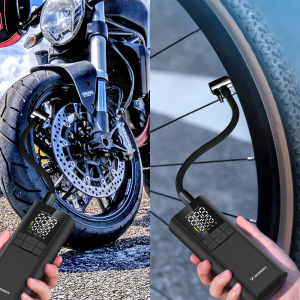 Wozinsky WPEP-8000 kompresszor, elektromos pumpa, 8000mAh power bank, zseblámpa - fekete-1