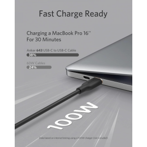 USB-C to USB-C Kábel Anker PowerLine III, 100W, 5A, 0.9m, Fekete A8552H11-4
