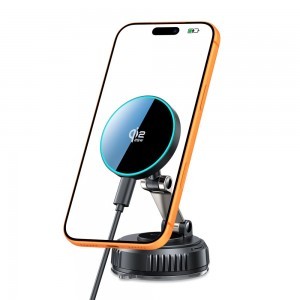 Tech-Protect MM25W-V8 Qi2.2 mágneses MagSafe autós tartó és vezeték nélküli töltő, tapadókorongos műszerfalra-1