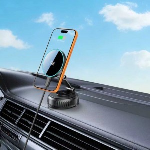 Tech-Protect MM25W-V8 Qi2.2 mágneses MagSafe autós tartó és vezeték nélküli töltő, tapadókorongos műszerfalra-7