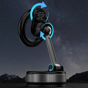 Dudao F24X MagSafe Kompatibilis Autós Tartó Tapadókoronggal - Fekete-6