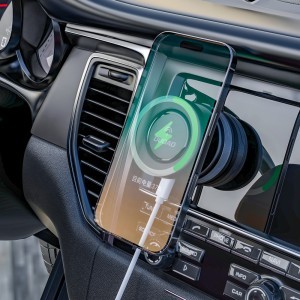 Dudao F24MAX autós telefontartó 15W vezetéknélküli töltéssel, MagSafe kompatibilis, automata tapadókoronggal - fekete-1