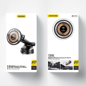 Dudao F12MAX+ autós tartó 15W vezeték nélküli töltővel, Magsafe kompatibilis - Fekete-12