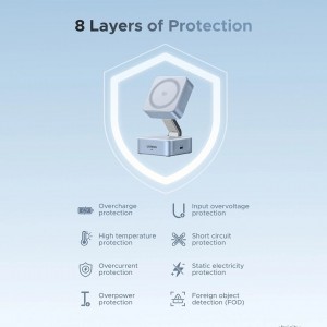 UGREEN W752 2in1 vezeték nélküli töltő állomás, 35W, 3A, 1 x USB-C, kék-12