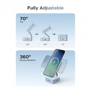 UGREEN W752 2in1 vezeték nélküli töltő állomás, 35W, 3A, 1 x USB-C, kék-5