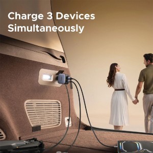 UGREEN EC604 (55910B) Nexode autós töltő, 145W, 3A, 1 x USB-A - 2 x USB-C, USB-C kábellel, fekete-2