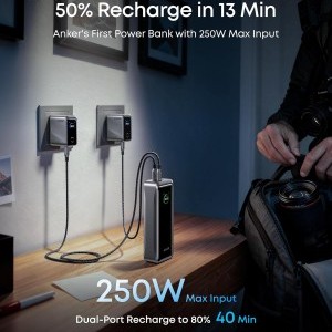 Powerbank Anker Prime, 26250mAh, 300W, QC + PD, Fekete A110AH11-6