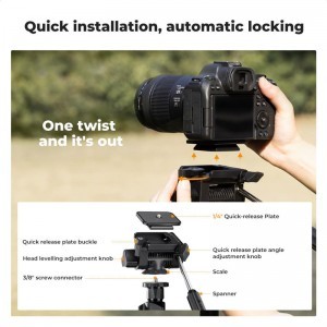 K&F Concept O234A0 állvány BV01 gömbfejjel, telefontartóval-2