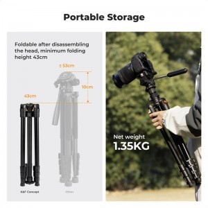 K&F Concept O234A0 állvány BV01 gömbfejjel, telefontartóval-4