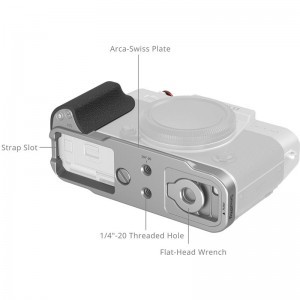 Smallrig 5664 L-Shaped Mount Plate with Silicone Handle for Fujifilm X-T30 / T30 II / T30 III Silver-1