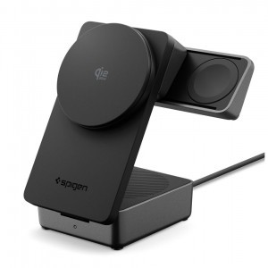 Spigen Essential EF323MQ 3in1 Mágneses MagSafe Vezeték nélküli töltőállomás 25W Qi2.2 Fekete