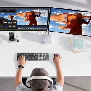 Orico MiniLink 9 az 1-ben dokkoló állomás merevlemez rekesszel - Ezüst-4