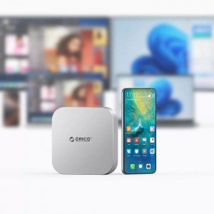 Orico MiniLink 9 az 1-ben dokkoló állomás merevlemez rekesszel - Ezüst-5