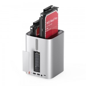 Orico MiniTower Dokkolóállomás Merevlemeztálcákkal akár 56TB-ig - Ezüst-7