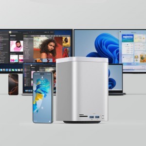 Orico MiniTower Dokkolóállomás Merevlemeztálcákkal akár 56TB-ig - Ezüst-3