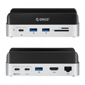 Orico MiniDock 10 az 1-ben dokkolóállomás SSD merevlemez foglalattal - Ezüst-1