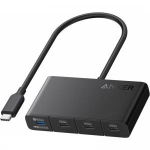 Anker USB-C Hub, 4 x USB-C, Fekete A8340GA1