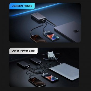 Powerbank UGREEN PB550, 20000mAh, 67W, QC + PD, Szürke-4