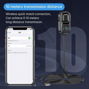 HIGI C5 Bluetooth 5.0 vezeték nélküli audió adapter, autós kihangosító és zenelejátszó funkcióval-12