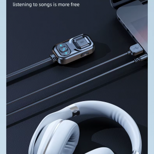 HIGI C5 Bluetooth 5.0 vezeték nélküli audió adapter, autós kihangosító és zenelejátszó funkcióval-5