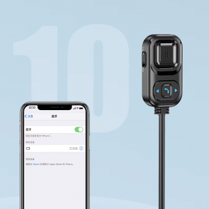 HIGI C5 Bluetooth 5.0 vezeték nélküli audió adapter, autós kihangosító és zenelejátszó funkcióval-14