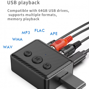 Bluetooth 5.4 R21 vezeték nélküli audió vevő, AUX csatlakozóval, autós és TV-s zenelejátszáshoz, RCA-2