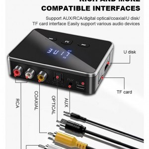 RT06 Bluetooth vezeték nélküli audió vevő és adó, optikai (TOSLINK) csatlakozóval és kihangosító funkcióval-4