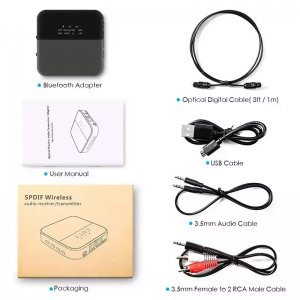 B20 Bluetooth 5.0 vezeték nélküli audió adapter CSR8675 chippel, alacsony késleltetéssel, TV, PC és hifi rendszerekhez-3