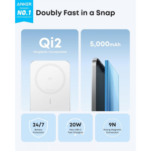 Anker Nano Powerbank, 5000mAh, 15W, FQI, Fehér A1665H21-3