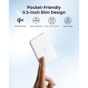 Anker Nano Powerbank, 5000mAh, 15W, FQI, Fehér A1665H21-5