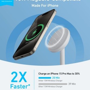 Anker MagGo Stand vezeték nélküli töltőállomás, 15W, 1.67A, fehér A25X1H21-1