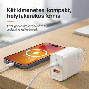 Alphajack GaN CA 45W USB-C, USB-A hálózati töltőadapter-3