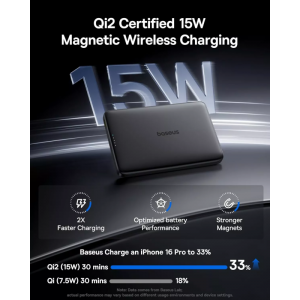 Baseus PicoGo AM41 Powerbank, 10000mAh, 27W, PD + FQI, Fekete E0027201-3