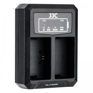 JJC DCH-E6T USB Dual akkumulátor töltő-1
