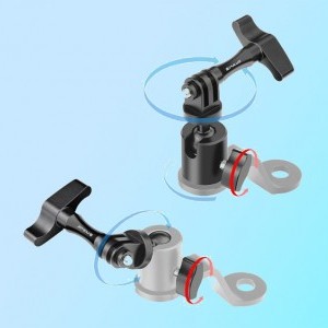 PULUZ alumínium motorkerékpár tükör kameratartó (fekete)-1