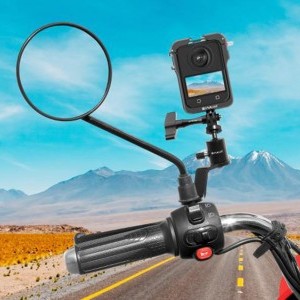 PULUZ alumínium motorkerékpár tükör kameratartó (fekete)-3