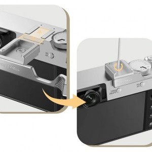 Fuji X100VI hüvelykujjas markolat hidegcipő rögzítéssel (Ezüst)-3