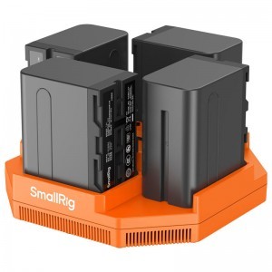 Smallrig 4834 NP-F970 4-Channel Camera Battery Charger & 4-Battery Kit