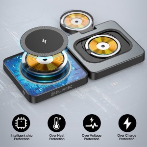  Blavec BQI-04 Qi 15W Magsafe töltőállomás 3in1 UniCharge (BQI04-QIMB) fekete-5