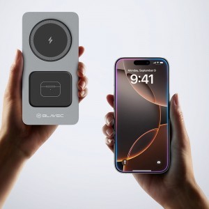 Blavec Indukciós töltő BQI-05 Qi 15W mágneses Magsafe 3 az 1-ben UniCharge (BQI05-QIMS) ezüst-2