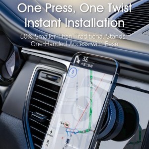 Dudao F24 MagSafe Kompatibilis Autós Tartó Szélvédőre vagy Műszerfalra Tapadókoronggal - Fekete-2