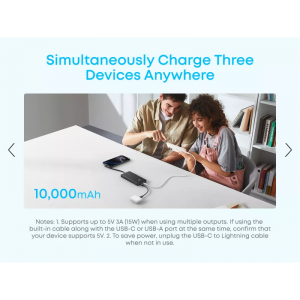 Powerbank Anker Zolo, 10000mAh, 22.5W, QC + PD, Fehér A110DH21-3