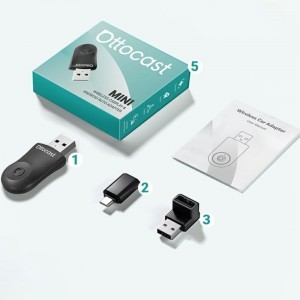 Ottocast CA505-T MINI 2 az 1-ben vezeték nélküli CarPlay és Android Auto adapter-5