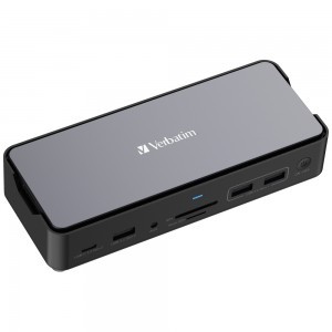 Adapter Verbatim 15 az 1-ben USB-C Pro dokkolóállomás 2xHDMI/1xRJ45/4xUSB-A/3xUSB-C/1xSD/1xmicroSD/1xAudio-7