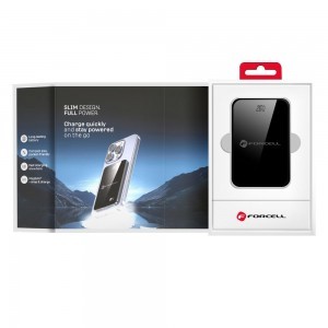 FORCELL F-ENERGY F5K8 Szuper Vékony powerbank MagSafe-kompatibilis PD3.0 QC4.0 15W 5000 mAh fekete-3